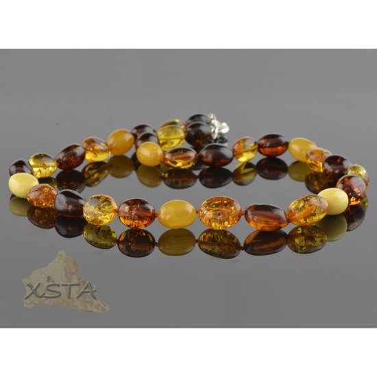 Luxury massive amber olive bead necklace